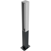 Ornamental bollard | square steel tube 70 x 70 mm | series 40731B | stationary, to be fixed by plugswith base plate 100 x 150 mm